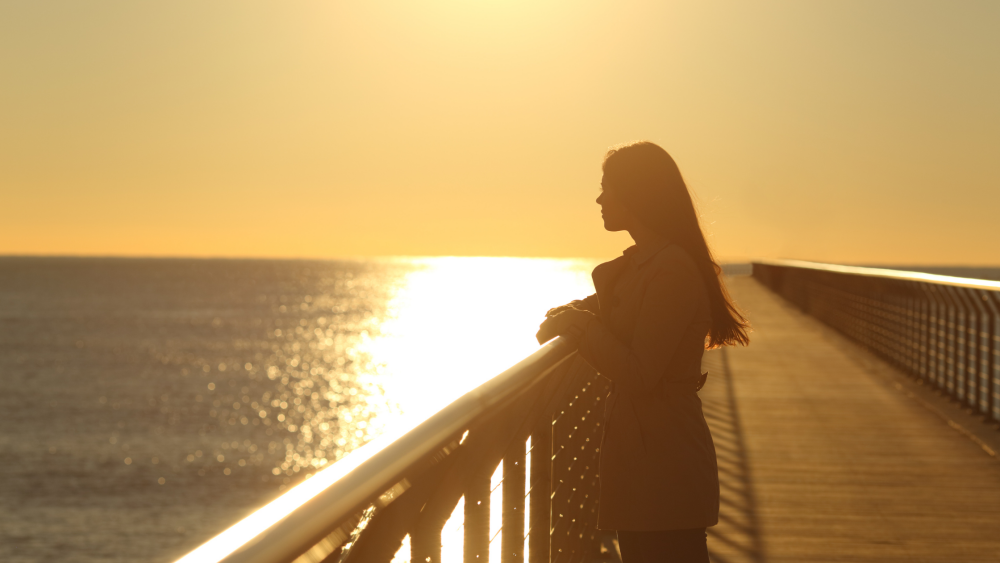 Woman near the sea